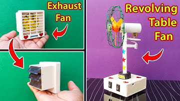 How To Make Revolving Table Fan & Exhaust Fan At Home | Rechargeable DC Table Fan | Wall Exhaust Fan
