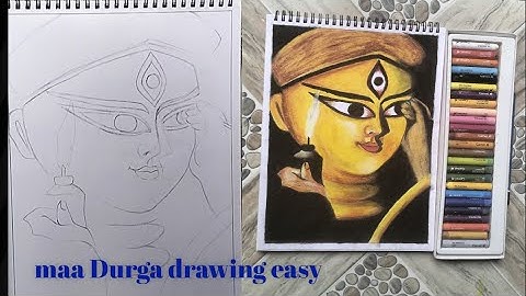 how to draw maa Durga drawing tutorial step by step// oil pastel colours ma Durga//ART with shampa