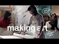 Artist studio vlog  starting a new painting new years reflections  a cozy lil trip