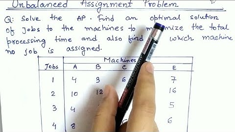 Lec-31 Unbalanced Assignment Problem | Using Hungarian Method | In Hindi | Operation Research