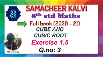 TN 8th maths rational numbers / cubic root / perfect cube / exercise 1.5 Q.no 3 samacheer kalvi