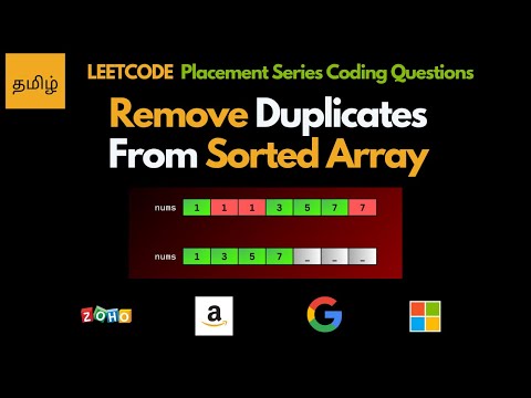 Remove Duplicates From Sorted Array - Tamil -  Leetcode 26