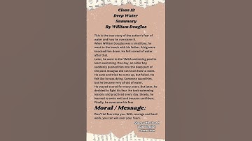 Deep Water summary class12 #deepwater #class12english #flamingo #chapter #boardexam2025 #cbseenglish