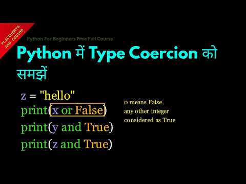 Understanding Type Coercion in Python || Hindi || Lesson 24 || Python For Beginners ||