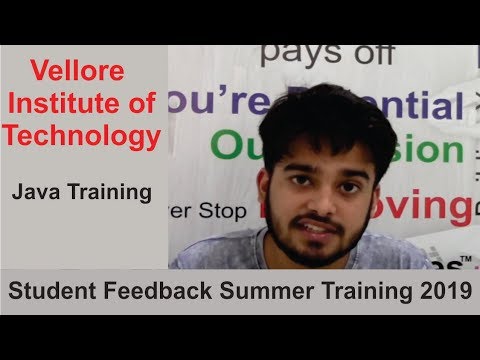 Java Training | Vellore Institute of Technology | Student Feedback | Bhisham Bajaj