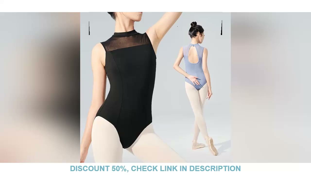 Woman Ballet Leotards Sleeveless Dance Leotard Nylon Stand Collar Splice Gymnastics Leotard Adult Ba