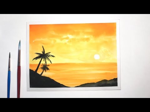 Sunset Painting - Learn To Paint An Easy Sunset With Acrylics