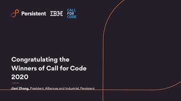 Message from Jiani Zhang - 2020 CallforCode winners!