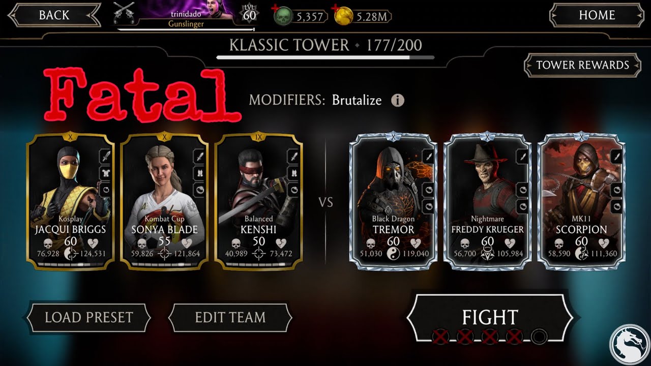 Fatal Klassic Tower Battle 177 | Mortal Kombat Mobile
