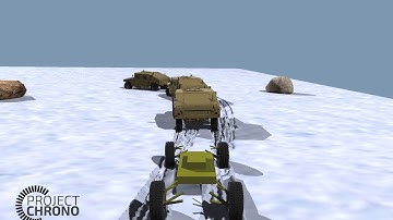 Reinforcement Learning HMMWV Convoy on Deformable SCM Terrain - ProjectChrono