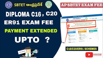 AP DIPLOMA C16,C20 EXAM FEE PAYMENT DATES EXTENDED | SBTET LATEST UPDATE JUNE