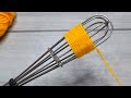 Amazing 3 beautiful woolen yarn flower making ideas with kitchen accessories  easy sewing hack