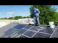 Cleaning the solar arrays for the pip242424lvmsd byjwsolarusa