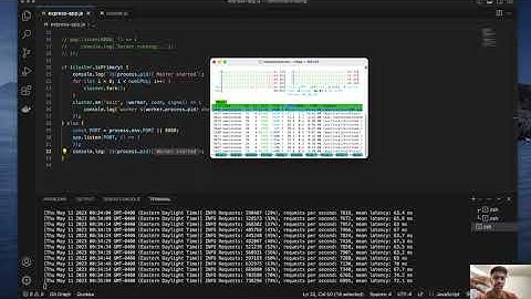 Express App Performance Test: 1 Million Requests with vs. without Cluster.Fork (Multithreading)