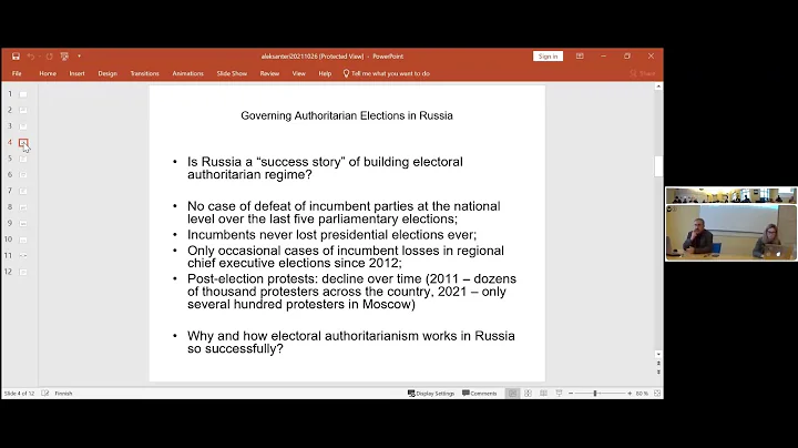 Vladimir Gel'man: Governing Authoritarian Elections: The Case of Russia