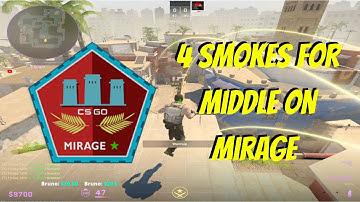 CS2 - Mirage, 4 middle smokes 🥶#cs2  #cs2smokes #cs2mirage #cs2funny #cs2clips