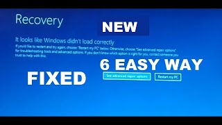 recovery it looks like windows did not load correctly, windows 11, 10, 6 easy way, fixed [new]