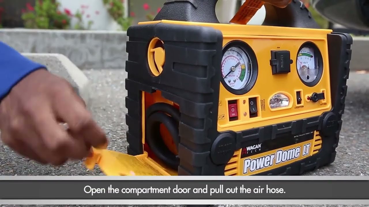 Wagan Tech Power Dome LT  - How to Use Jumpstart and Compressor