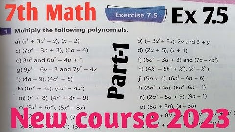 Exercise 7.5 unit 7 Algebraic Expressions class 7th Math| Ex 7.5 New course 2023 kpk and PTB Part-1