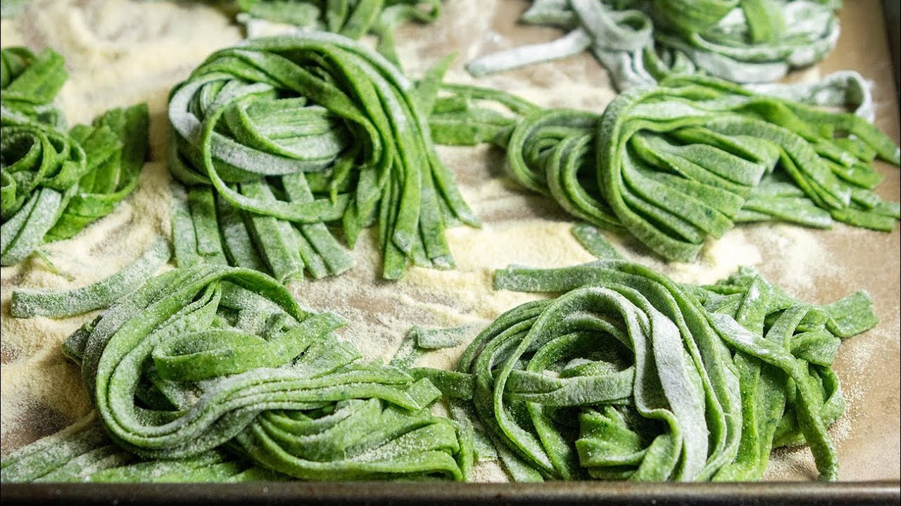 Making Homemade Spinach Pasta YouTube