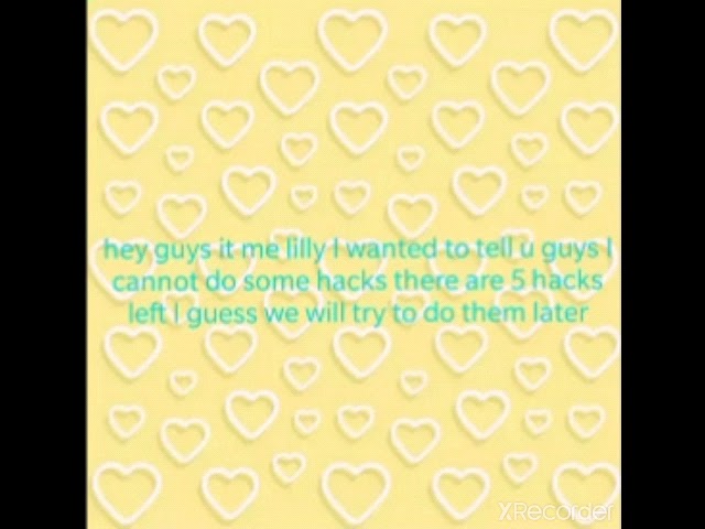 A small thing to say by lilly to your guys..