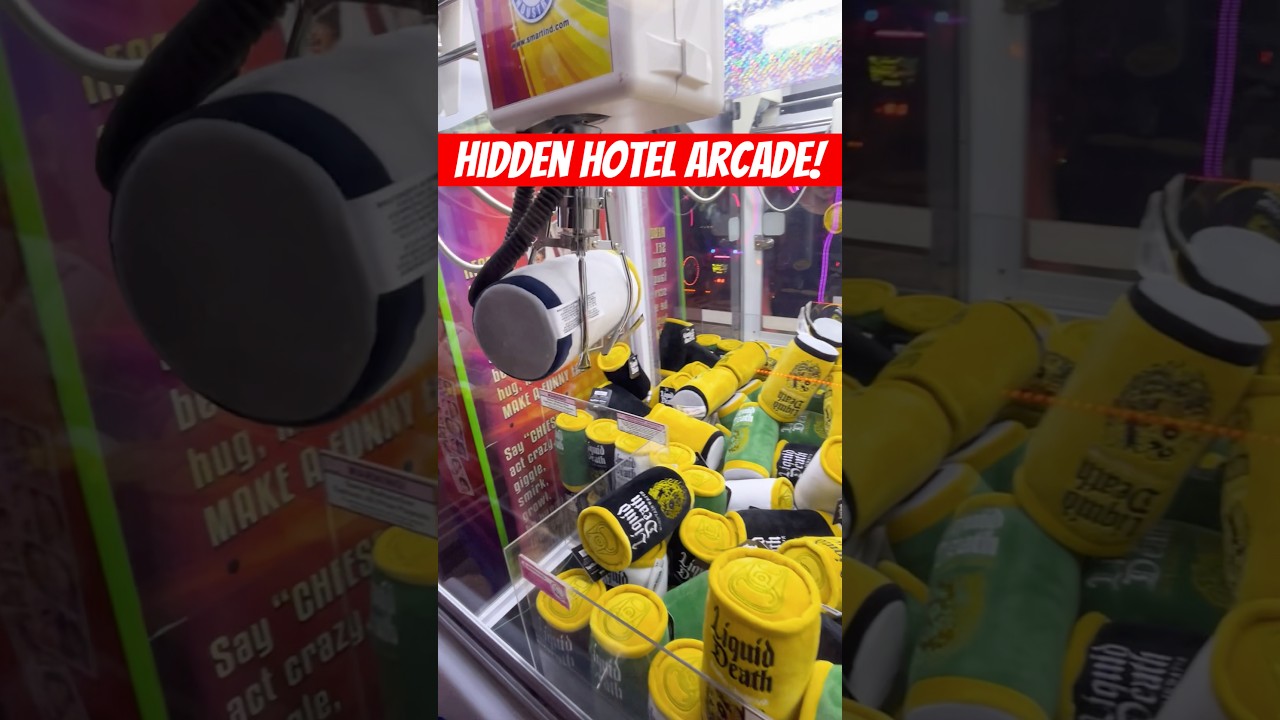 CRAZY Hidden Hotel Arcade! #shorts  #arcadegames #clawmachine #prize #arcadegame