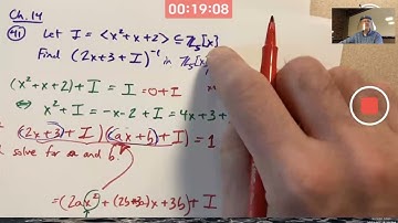 Abstract Alg: Find a Multiplicative Inverse in a Factor Ring of Z5[x], Prime Ideals & Maximal Ideals