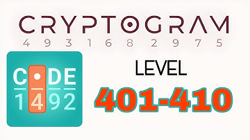 Cryptogram Letters and Numbers 401 402 403 404 405 406 407 408 409 410