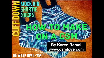 CSM: Cuff Down Mock Rib HH Shortie Socks