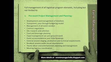 Event Logistics Management