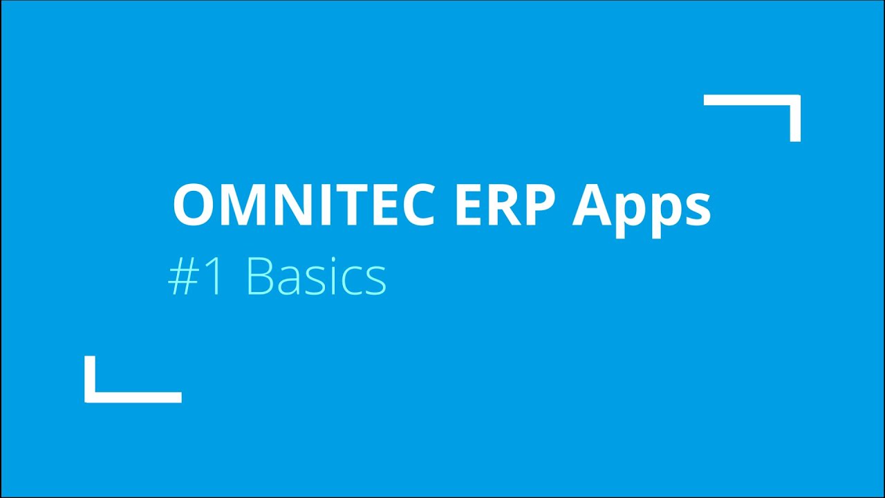 OMNITEC ERP Apps #1 Basics