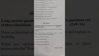 Microprocessor & Microcontroller, 4th Sem ECE Diploma Polytechnic Exams Last Year Paper