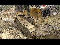 Bulldozer tarik kayu di medan extreme || Caterpillar 527