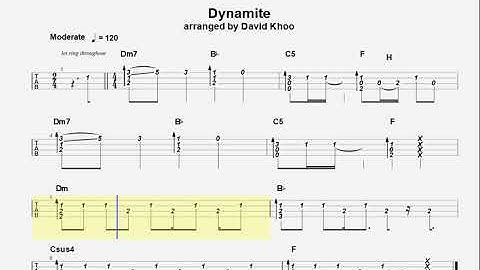 Dynamite - Ukulele Part 1 - Free TAB