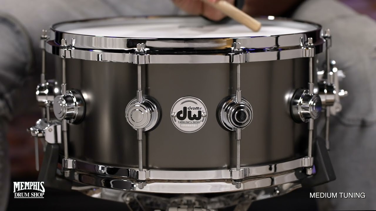 DW 14x6.5 Collector's Series Satin Black Over Brass Snare Drum
