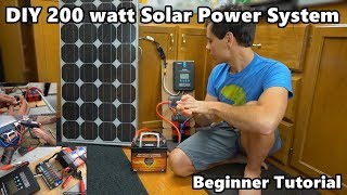 DIY 200 Watt 12 volt Solar Power System "The Minimalist" Beginner Tutorial