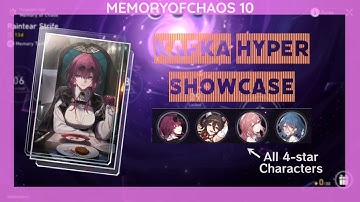 E0 Kafka Hyper Carry All 4-star character Showcase: Memory of Chaos 10 First half [Honkai Star Rail]