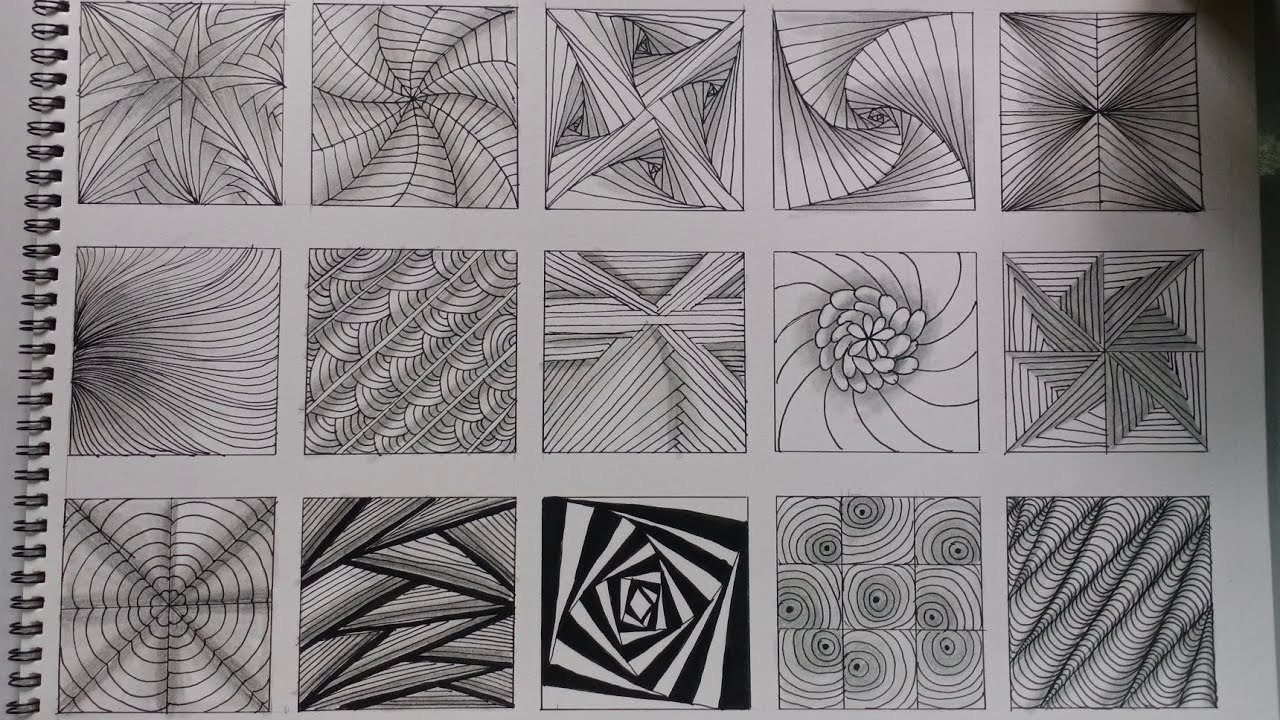 15 zentangle pattern ||3D zentangle pattern - YouTube