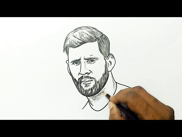 Messi realistic drawing sketch | Football player drawing easy | How to draw  Lionel Messi easy way | Football player drawing, Easy drawings, Messi  drawing