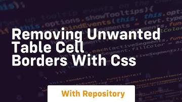 removing unwanted table cell borders with css