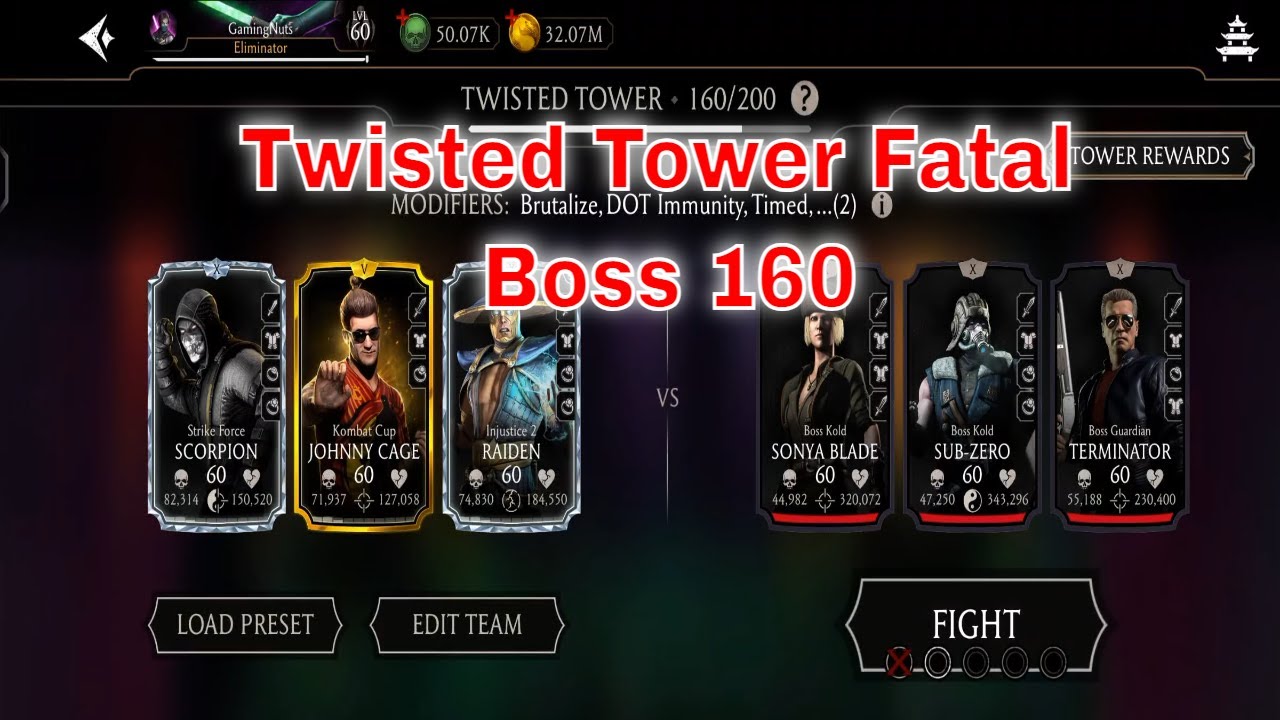 Twisted Tower Fatal Boss 160 | MKMOBILE Update 5.4!
