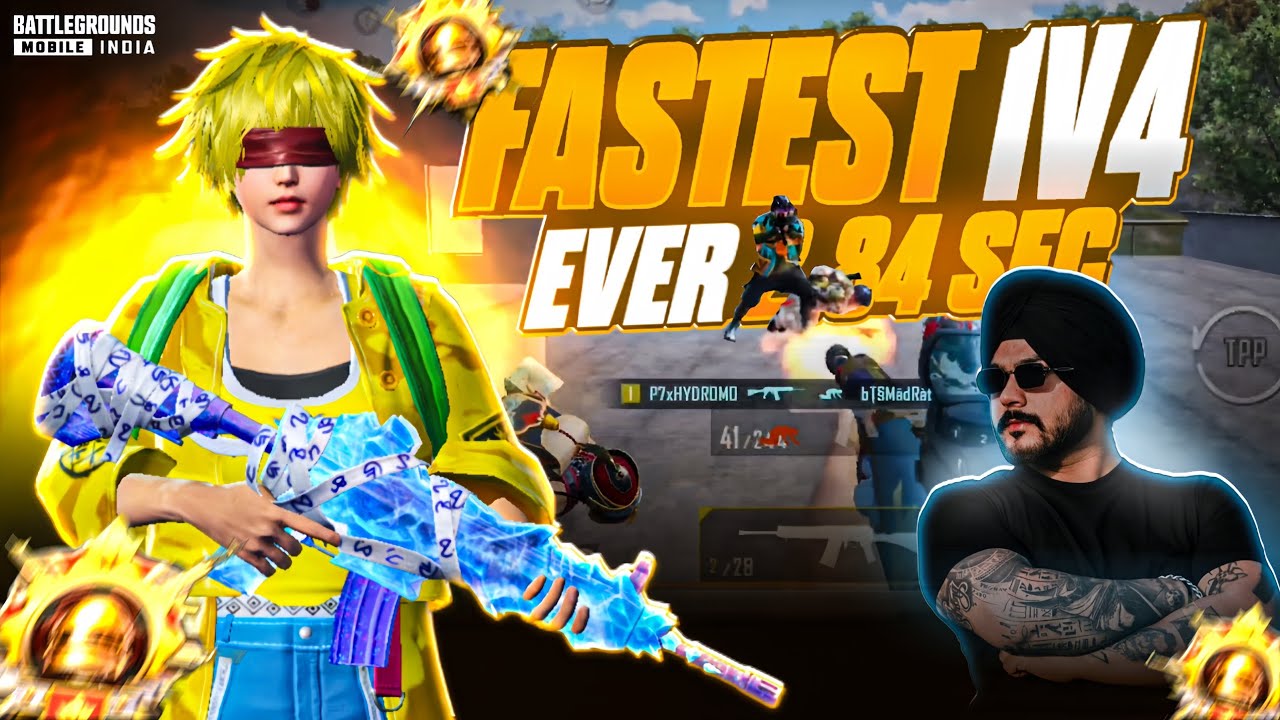 Fastest 1v4 ever in 2.84 sec💀 fastest clutches in | BGMI | panic ...