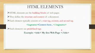 2 HTML Elements and Attributes