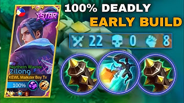 WTF DAMAGE!!! THIS HAMMER EARLY BUILD REASON WHY ZILONG SPEAR IS DEADLY!🔥| ZILONG BEST BUILD | MLBB