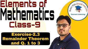 exercise 2.3 class 9|ex 2.3 class 9|polynomials class 9|elements of mathematics solution for class 9