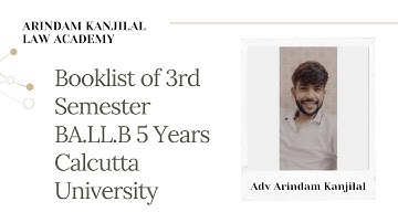 Booklist Of 3rd Semester For BA.LL.B Under Calcutta University #arindamkanjilal #ballb #cu #3rdsem