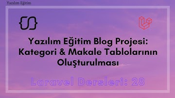 Laravel Dersleri: 28 - Yazılım Eğitim Blog Projesi: Kategori & Makale Tablolarının Oluşturulması