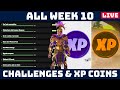 🔴LIVE: ALL WEEK 10 XP COINS 🔴Dance Near Pleasant Park! + Weekly Challenges [Fortnite Season 5]