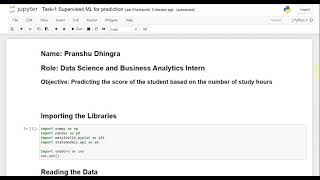 Prediction using Supervised Machine Learning Algorithm