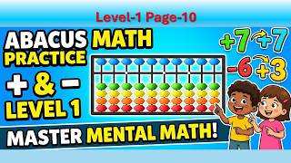 Level 1 - Page 10 Abacus Mental Math Practice Basic Addition Subtraction
